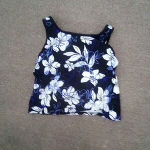 L.L.BEAN Floral Sleeveless BIKINI Top SIZE 4